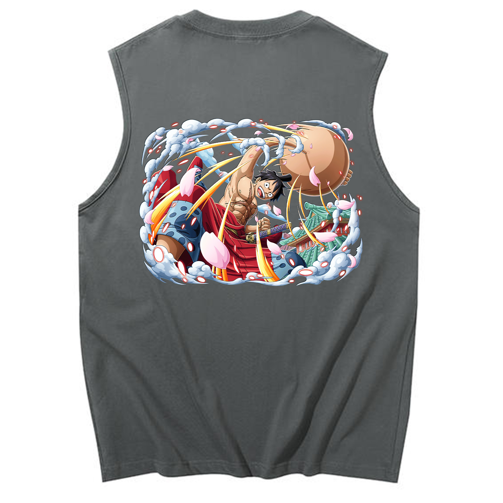 ワンピース モンキー・D・ルフィ ONE PIECE Monkey D. Luffy コットン100％タンクトップ（背面プリント）